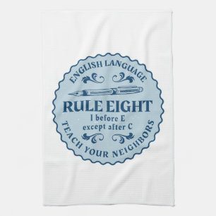 I before E except after C  Rule Funny Kitchen Towel