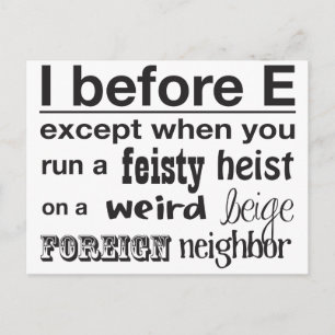 I before E Postcard