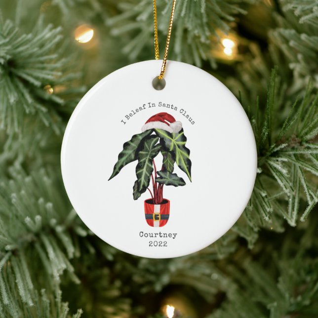 I Beleaf In Santa Claus House Plant Christmas  Ceramic Ornament (Tree)