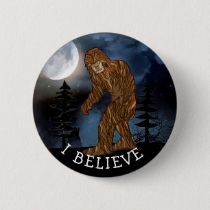 I Believe, Big Foot Sasquatch 2 Inch Round Button