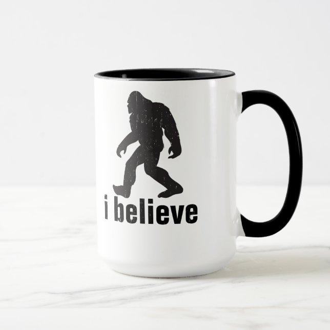 I believe - Black Silhouette Mug (Right)