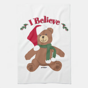 I Believe! Christmas Teddy Bear Kitchen Towel