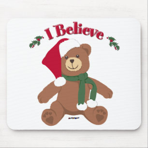 I Believe! Christmas Teddy Bear Mouse Pad