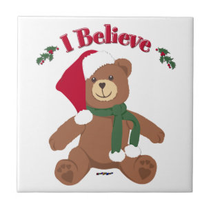 I Believe! Christmas Teddy Bear Tile