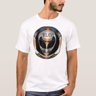 I BELIEVE CHROME ALIEN HEAD T-Shirt
