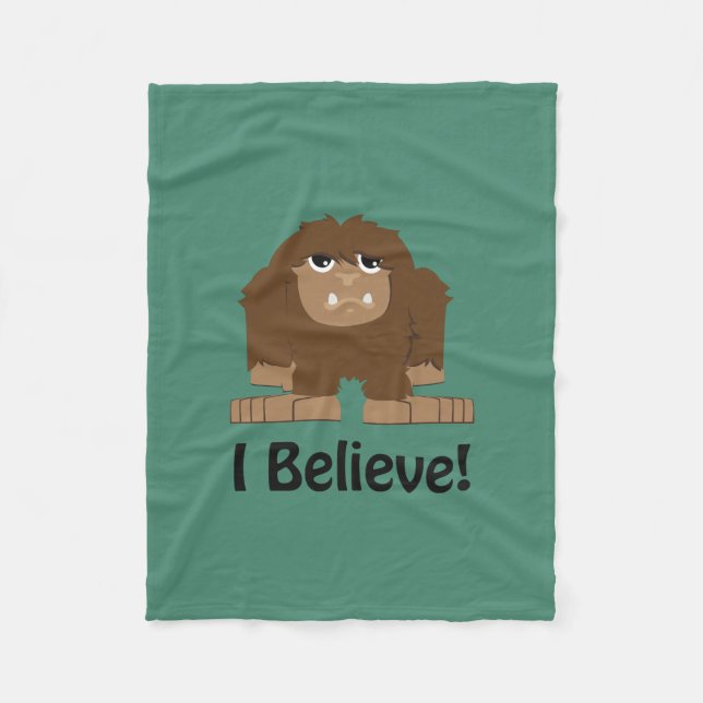 I Believe! Cute bigfoot Fleece Blanket (Front)
