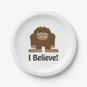 I Believe! Cute bigfoot Paper Plate
