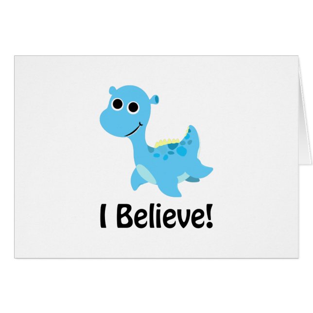 I Believe! Cute Blue Nessie (Front Horizontal)