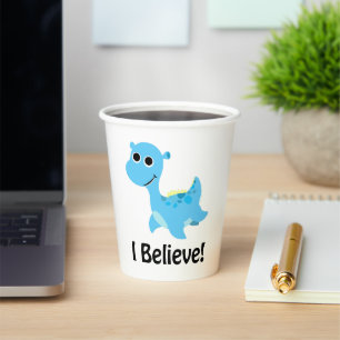 I Believe! Cute Blue Nessie Paper Cups