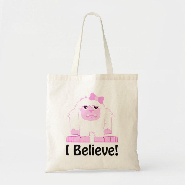 I Believe Cute Cartoon Girl Yeti Tote Bag (Front)