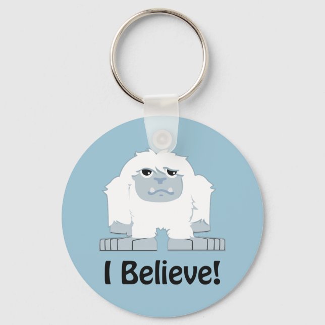 I Believe! Cute Yeti Keychain (Front)