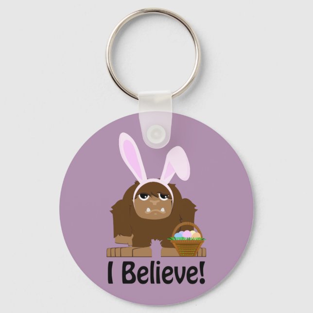I Believe! Easter Bigfoot Keychain (Front)