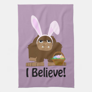 I Believe! Easter Bigfoot Kitchen Towel