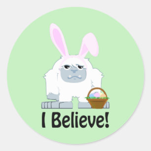 I Believe! Easter Yeti Classic Round Sticker