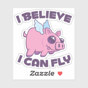 I Believe I Can Fly Cute Kawaii Piggy