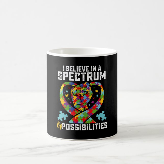I Believe In A Spectrum Of Possibilities Autism Coffee Mug (Center)