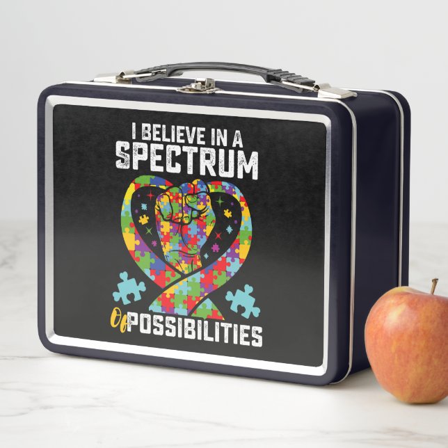I Believe In A Spectrum Of Possibilities Autism Metal Lunch Box (In Situ)