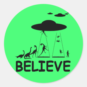 I believe in aliens classic round sticker