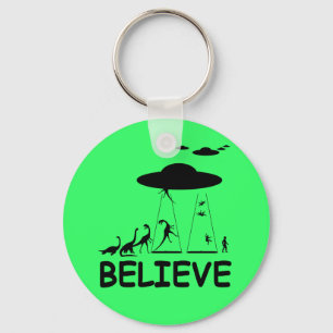 I believe in aliens keychain