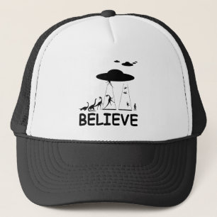 I believe in aliens trucker hat