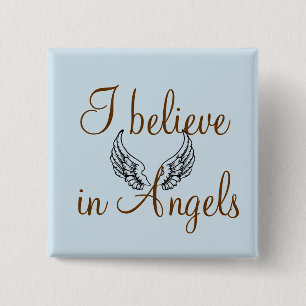I Believe in Angels 2 Inch Square Button