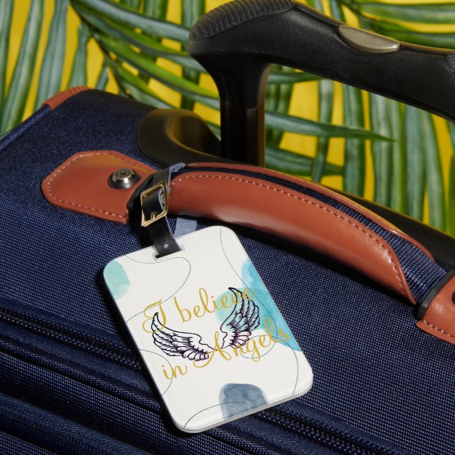 I Believe in Angels Abstract Back Luggage Tag (Front Insitu 1)