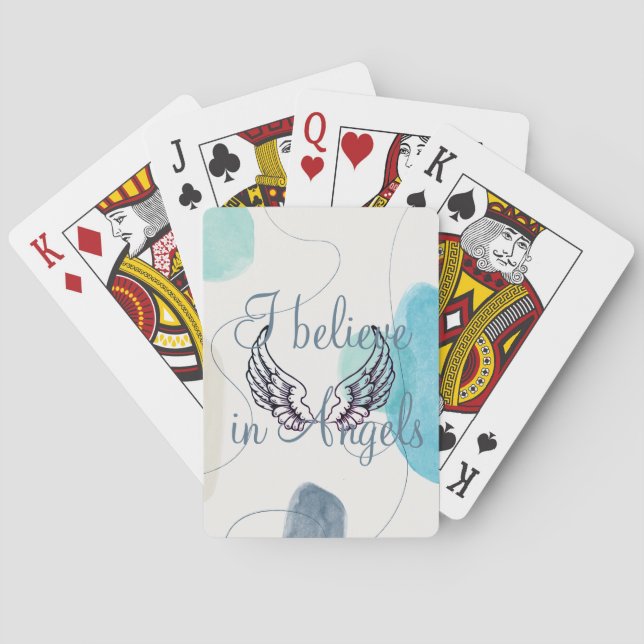 I Believe in Angels Abstract Back Playing Cards (Back)