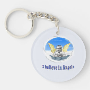 I believe in angels keychain