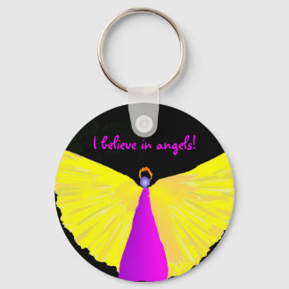 I Believe in Angels! Keychain