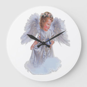 I believe in Angels Large Clock