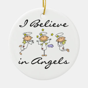 I Believe in Angels T-shirts and Gifts Ceramic Ornament