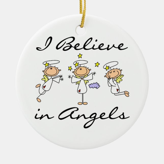 I Believe in Angels T-shirts and Gifts Ceramic Ornament (Front)