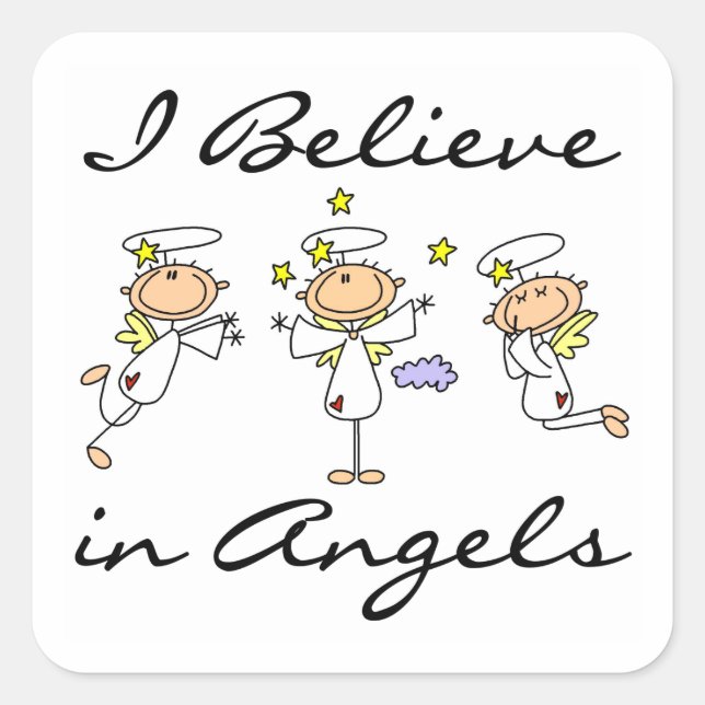I Believe in Angels T-shirts and Gifts Square Sticker (Front)