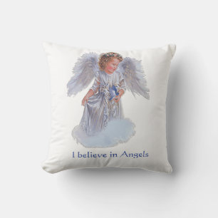 I believe in Angels Throw Pillow