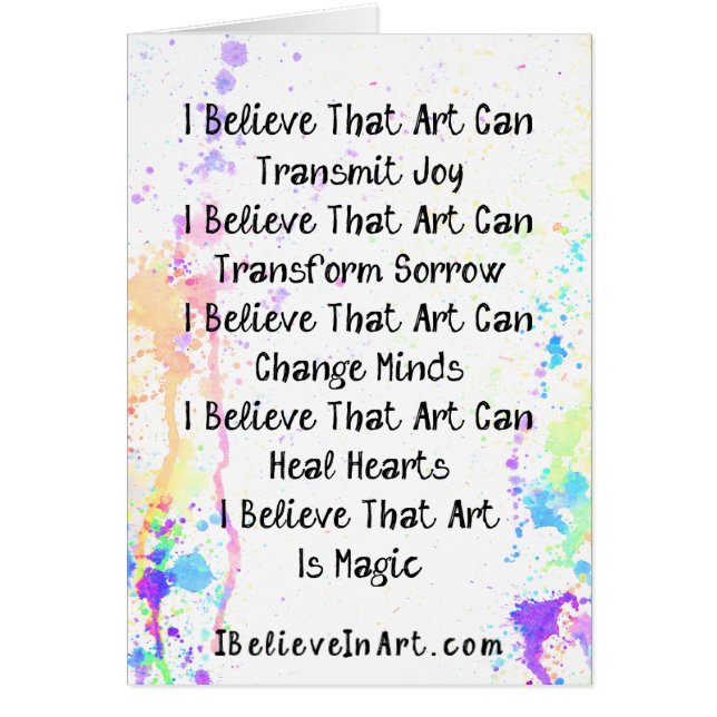 I Believe In Art Manifesto Promotional (Front)
