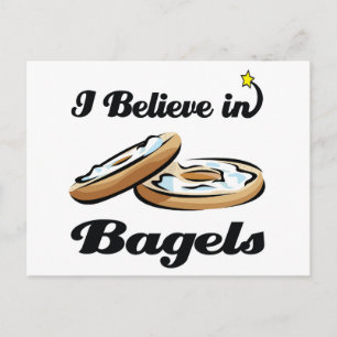 i believe in bagels postcard