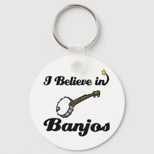 i believe in banjos keychain