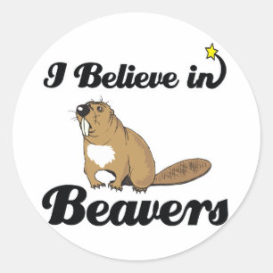 i believe in beavers classic round sticker