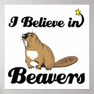 i believe in beavers poster