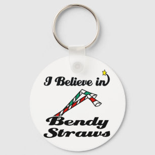 i believe in bendy straws keychain