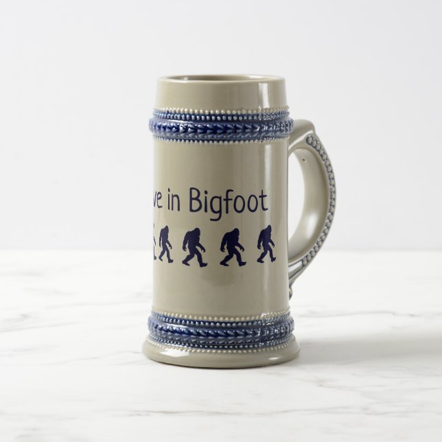 I Believe in Bigfoot Beer Stein (Front Right)