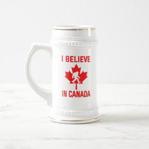 I Believe In Canada - Funny Bigfoot     Beer Stein