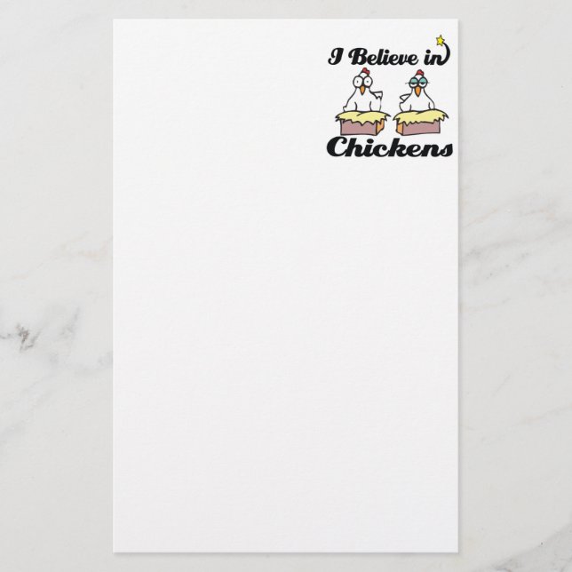 i believe in chickens stationery (Front)