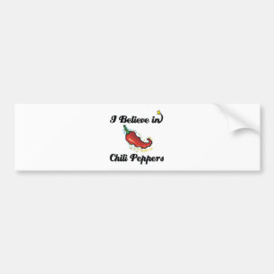 i believe in chili peppers bumper sticker