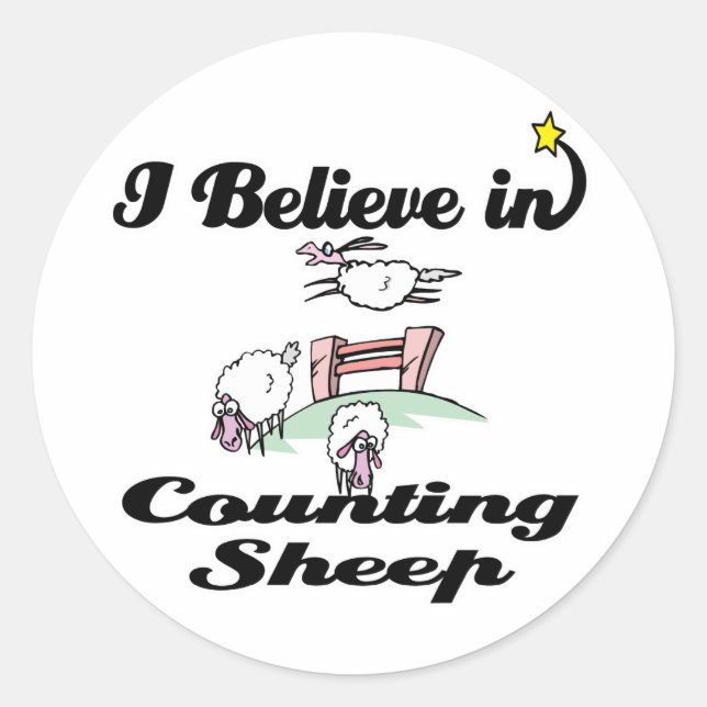 i believe in counting sheep classic round sticker (Front)