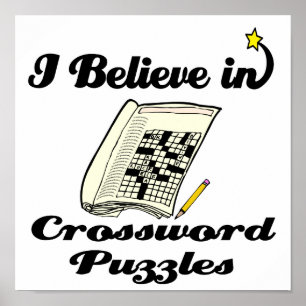 i believe in crossword puzzles poster