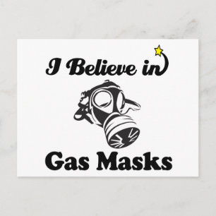 i believe in gas masks postcard