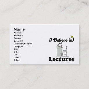 i believe in lectures business card
