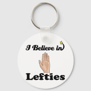 i believe in lefties keychain