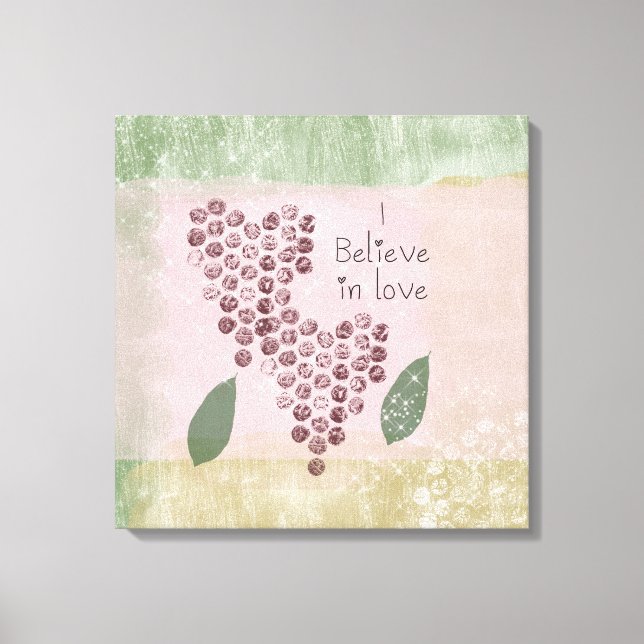 I Believe in Love Hearts Canvas Print (Front)